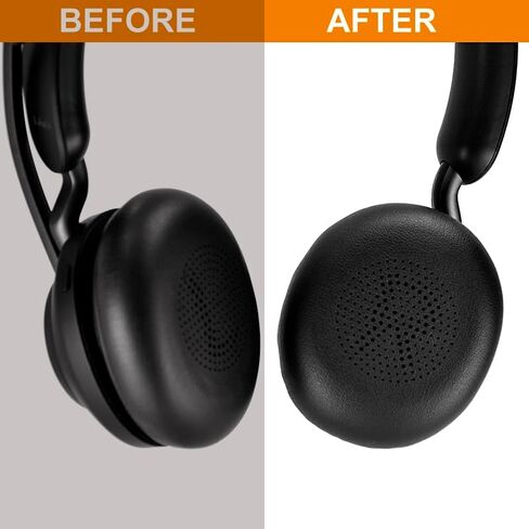 وسائد أذن 45H - غطاء وسادة أذن بديل متوافق مع Jabra Evolve2 65 (65MS 65UC USB) / Evolve2 40 (40UC 40MS USB) / سماعة رأس لاسلكية Elite 45h على الأذن، جلد بروتين أكثر نعومة (ذهبي) in Saudi Arabia