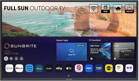 SunBrite 65" Solis Smart Outdoor Television, Full-Sun 4K TV, 1500-Nit Brightness, Anti-Glare Screen, IP55 Weatherproof, Wi-Fi Bluetooth, Integrated Speakers SB-FS-65-BL in Kuwait