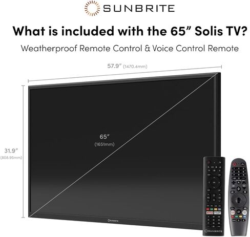 SunBrite 65" Solis Smart Outdoor Television, Full-Sun 4K TV, 1500-Nit Brightness, Anti-Glare Screen, IP55 Weatherproof, Wi-Fi Bluetooth, Integrated Speakers SB-FS-65-BL in Kuwait