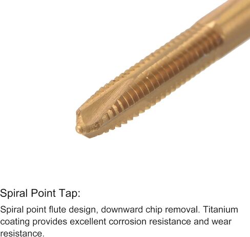 uxcell M2.5 x 0.45 صنبور لولبي ذو نقطة حلزونية ومجموعة رؤوس مثقاب ملتوية 2.1 مم، مطلي بالتيتانيوم متري 6542 أداة فولاذية عالية السرعة لصنبور لولبي in Kuwait