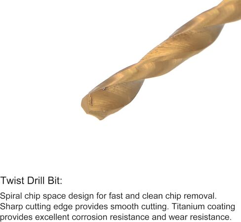 uxcell M2.5 x 0.45 صنبور لولبي ذو نقطة حلزونية ومجموعة رؤوس مثقاب ملتوية 2.1 مم، مطلي بالتيتانيوم متري 6542 أداة فولاذية عالية السرعة لصنبور لولبي in Kuwait