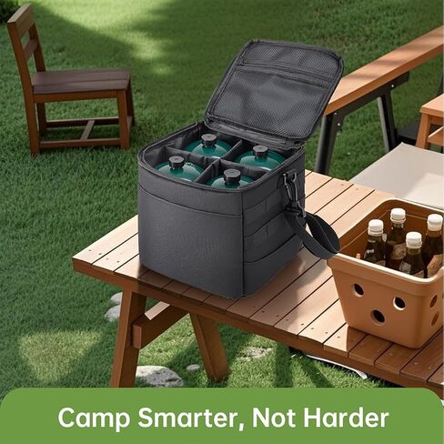 حمل خزان بروبان مقاوم للمواد الثقيلة 1 رطل مع حقيبة حشوة | 4 أسطوانة تخزين أسطوانة تخزين أسطوانة مع حزام قابل للتعديل ، جيوب 3 جوانب وفواصل قابلة للفصل in Kuwait