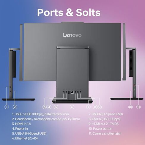 كمبيوتر مكتبي Lenovo Ideacentre A540 Business الكل في واحد، شاشة 23.8 بوصة FHD، AMD Ryzen 5 Pro 4650GE، ذاكرة الوصول العشوائي 16 جيجابايت، 512 جيجابايت PCIe SSD + 1 تيرابايت HDD، كاميرا ويب، واي فاي، لوحة مفاتيح وماوس لاسلكي، Windows 11 Pro، أسود in Saudi Arabia