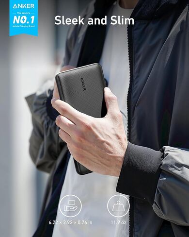 Anker Portable Charger ، 325 Power Bank (PowerCore Essential 20k) ، حزمة بطارية 20K مع شحن 15W ، PowerIQ ، 2 USB-A ، 1 Micro USB ، 1 منافذ USB-C الإدخال والمخرجات لسلسلة iPhone و AirPods والمزيد in Saudi Arabia