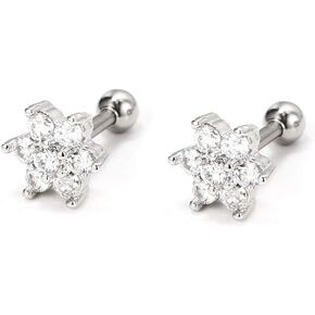 قطعتان أقراط مسمار 16 جرام 6 مم 316 لتر من الفولاذ الجراحي تشيكوسلوفاكيا زهرة الغضروف أقراط قرط هيليوم الغضروف القوقع الزئبق الزئبق مسمار لا يسبب الحساسية للنساء الفتيات in Kuwait