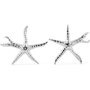 925 Sterling Silver Fine Stud Earrings, Mini Fork-arm Starfish Earrings(8mm) Ocean Collections For Girls, Teen, and Women