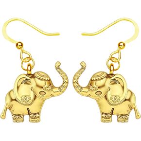DALANE Alloy Antique Gold Silver Plated Funny Elephant Earrings Dangle Jewelry for Women Girls Charms Gifts
