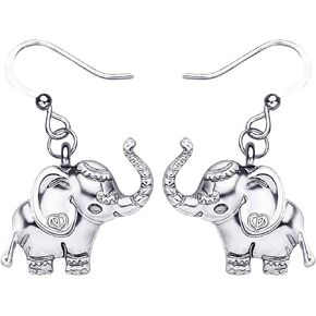 DALANE Alloy Antique Gold Silver Plated Funny Elephant Earrings Dangle Jewelry for Women Girls Charms Gifts
