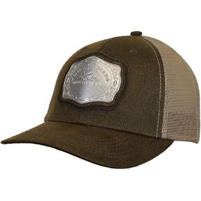 John Deere Oil Skin Look, Belt Buckle-Brown-Os