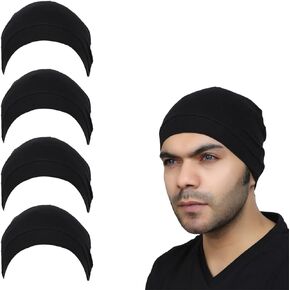 4 Piece Sweat Wicking Helmet Liner Skull Cap Beanie Premium Cotton. Ultimate Performance Moisture Wicking. Fits Under Helmets