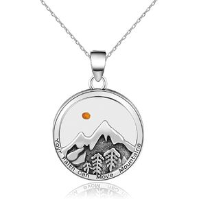 TALYKONG Mustard Seed Necklace Faith Mountain Christian Necklace Jewelry Gifts for Women Girls