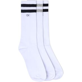 Calvin Klein Men's Stripe Casual Crew Socks - 3 Pack, 211CC01, White Assort, O/S