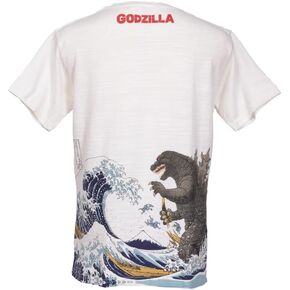 Godzilla T-Shirt Thirty-six Views of Mt. Fuji Hokusai White
