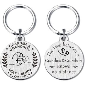 Grandma Gifts - Grandmother and Grandson Granddaughter Keychain