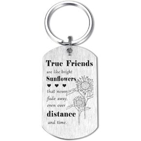 Best Friend Keychains Gifts - Unique Gifts for Women To My Friend Quote Engraved Pendant Keyring Tags Present for Anniversary Birthday Graduation Christmas