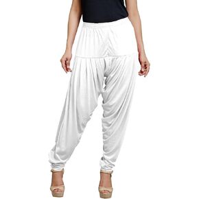 Stylesindia Women's Cotton Lycra Pattiala Pant (White) in Saudi Arabia