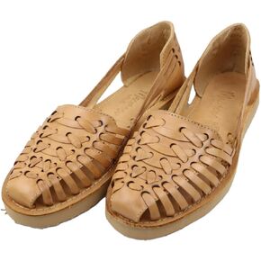 Sandals women Huarache Sandal Colorful Leather Mexican Style Color Tan 124