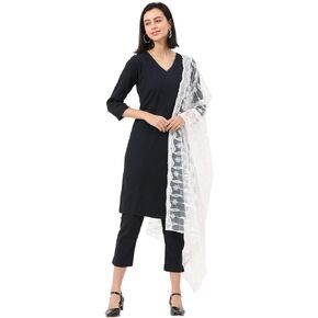 Petrichor Women's Fashion Designer Embroidered Net Dupatta Scarf for Women/Girls (Length: 2.2 meters, Made in India, Colour : White)