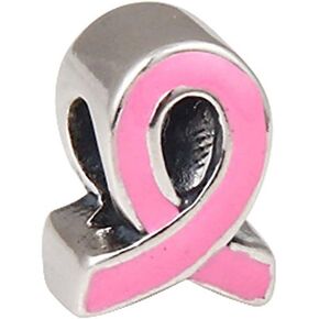 Ribbon Charm with Purple Enamel 925 Sterling Silver Cross Charm for for DIY Charms Bracelet (B)