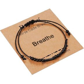 أساور رمز مورس للنساء هدايا ملهمة لفتاتها المراهقة هدية تحفيزية للرجال أساور عيد ميلاد قابلة للتعديل أفضل صديق سوار أخت صديقة أمي مجوهرات عيد الميلاد، معدن، لا in Kuwait