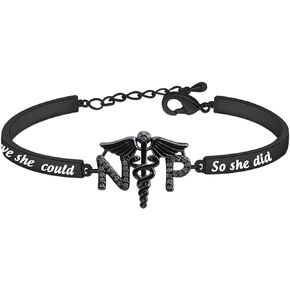 HOLLP Nurse Practitioner Bracelet NP Jewelry She Believed She Could So She Did Bracelet Medical Professional Gift Graduation Gift