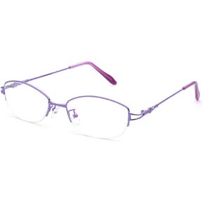 Titanium Alloy Nearsighted Glasses Womens Distance Glasses Half Frame Myopia Glasses