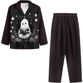 TODIYADDU Pajamas for Women Set Women's 2 Piece Outfits Long Sleeve V Neck Tops and Wide Leg Pant Lounge Set Trendy Gifts