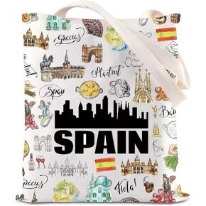 ENSIANTH Spain Travel Gift Espana Travel Tote Bag Europe Country Trip Gift European Vacation Handle Bag Spain Lover Gift