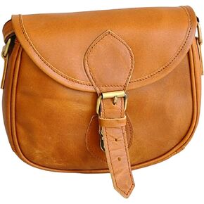 Genuine Buff Leather Women’s Small Cross-body Vintage Shoulder Handbag Purse