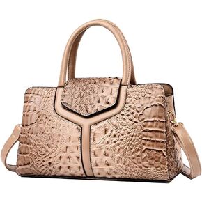 ZiMing Top Handle Handbags Women Purse Crocodile Pattern Faux Leather Tote Bags Satchel Bags Zipper&Flap Handbag Shoulder Bag