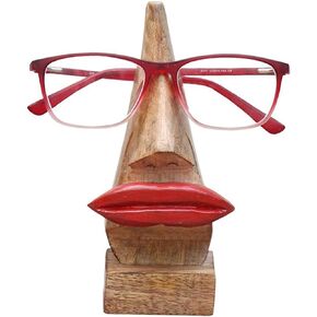 Gifts Eyeglass Spectacle Holder Stand Wooden Lips Shaped Handmade Home Décor