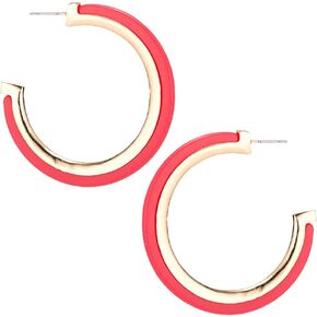 Bohemian Boho Acrylic & Metal Hoop Earrings for Women – Acetate Lucite Resin Hoop Earrings – Beautiful Colors – 2 Inch (50mm) Diameter Size -14K Gold Plated - Lightweight – Gift Box included