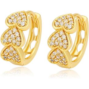 Heart Hoop Earrings for Women Gold Hoop Earrings Small Hoop Earrings Cubic Zirconia Earrings Birthday Party Jewelry Gift for Women Jewelry