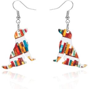 Cat Dog Book Earrings Book Lover Gifts Cat Lover Gifts Bookish Reader Gifts Teacher Earrings Teacher Gifts with Box