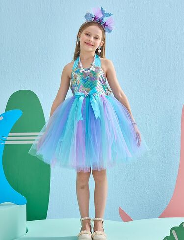 مجموعة كاملة من فستان حورية البحر من توتو دريمز للفتيات في عيد ميلاد الهالوين وهدايا حفلات التنكرية in Kuwait