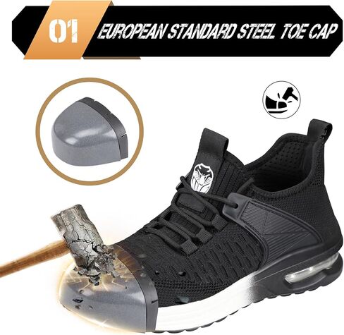 أحذية MGFLASHFORCE الرجالية ذات المقدمة الفولاذية خفيفة الوزن، مقاومة للثقب، أحذية عمل آمنة غير قابلة للتدمير، حذاء رياضي مريح عند الأصابع in Kuwait
