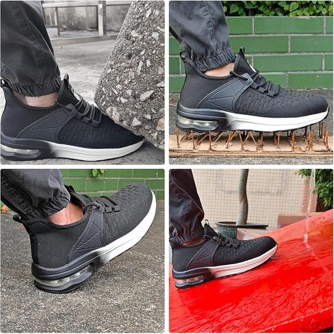 أحذية MGFLASHFORCE الرجالية ذات المقدمة الفولاذية خفيفة الوزن، مقاومة للثقب، أحذية عمل آمنة غير قابلة للتدمير، حذاء رياضي مريح عند الأصابع in Kuwait