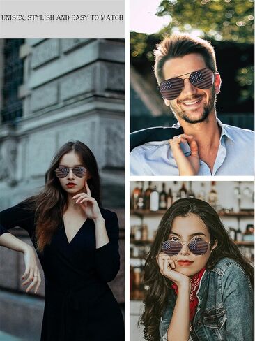 6 ازواج من النظارات الشمسية بتصميم العلم الوطني الامريكي للشاطئ، اطار مختلف لسلسلة الرابع من يوليو، نظارة شمسية كلاسيكية امريكية, ألوان كلاسيكية, M in Saudi Arabia