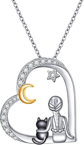 JZMSJF S925 فضة الحصان الأرنب القط الكلب القلب قلادة قلادة لطيف مجوهرات بأشكال حيوانات هدايا للنساء الكبار المراهقين in Saudi Arabia