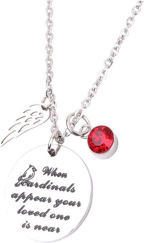 Memorial Jewelry Cardinal Necklace When cardinals appear your loved one is near Sympathy Gift for Women Girls in Saudi Arabia