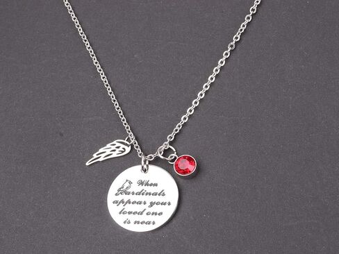 Memorial Jewelry Cardinal Necklace When cardinals appear your loved one is near Sympathy Gift for Women Girls in Saudi Arabia