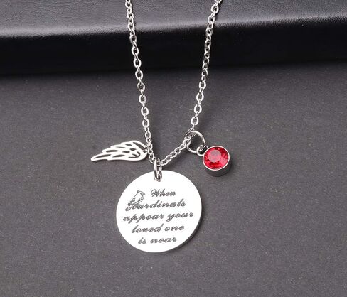 Memorial Jewelry Cardinal Necklace When cardinals appear your loved one is near Sympathy Gift for Women Girls in Saudi Arabia