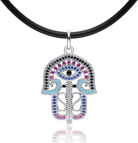 Karseer بلورات ملونة تخريمية همسة سحر اليد قلادة قلادة مجوهرات هدية للنساء أو الفتيات in Kuwait