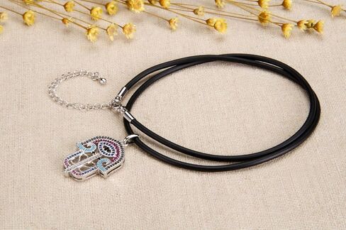 Karseer بلورات ملونة تخريمية همسة سحر اليد قلادة قلادة مجوهرات هدية للنساء أو الفتيات in Kuwait