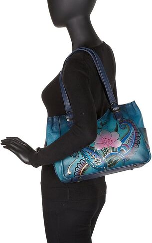 Anna by Anuschka Women's Genuine Leather Shoulder Bag - Hand Painted Original Artwork Exterior in Kuwait