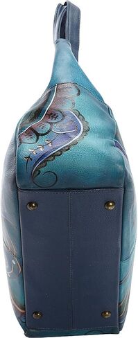 Anna by Anuschka Women's Genuine Leather Shoulder Bag - Hand Painted Original Artwork Exterior in Kuwait