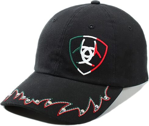 ARIAT Ladies Studs Rhinestone Mexico Cap, Black in Saudi Arabia