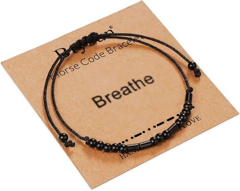 أساور رمز مورس للنساء هدايا ملهمة لفتاتها المراهقة هدية تحفيزية للرجال أساور عيد ميلاد قابلة للتعديل أفضل صديق سوار أخت صديقة أمي مجوهرات عيد الميلاد، معدن، لا in Kuwait