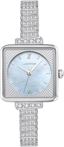 LANZOOM Women's Quartz Watch,Mother-of-Pearl Dial Square Watch with Elegant Bracelet Strap in Saudi Arabia