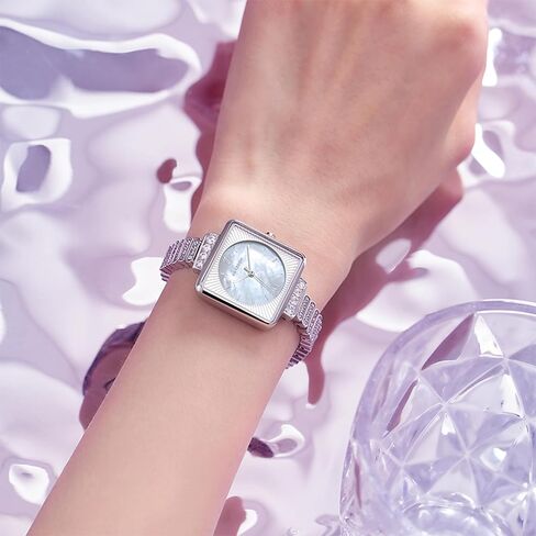 LANZOOM Women's Quartz Watch,Mother-of-Pearl Dial Square Watch with Elegant Bracelet Strap in Saudi Arabia